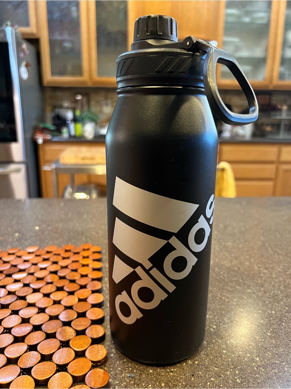 Adidas water bottle black insulated